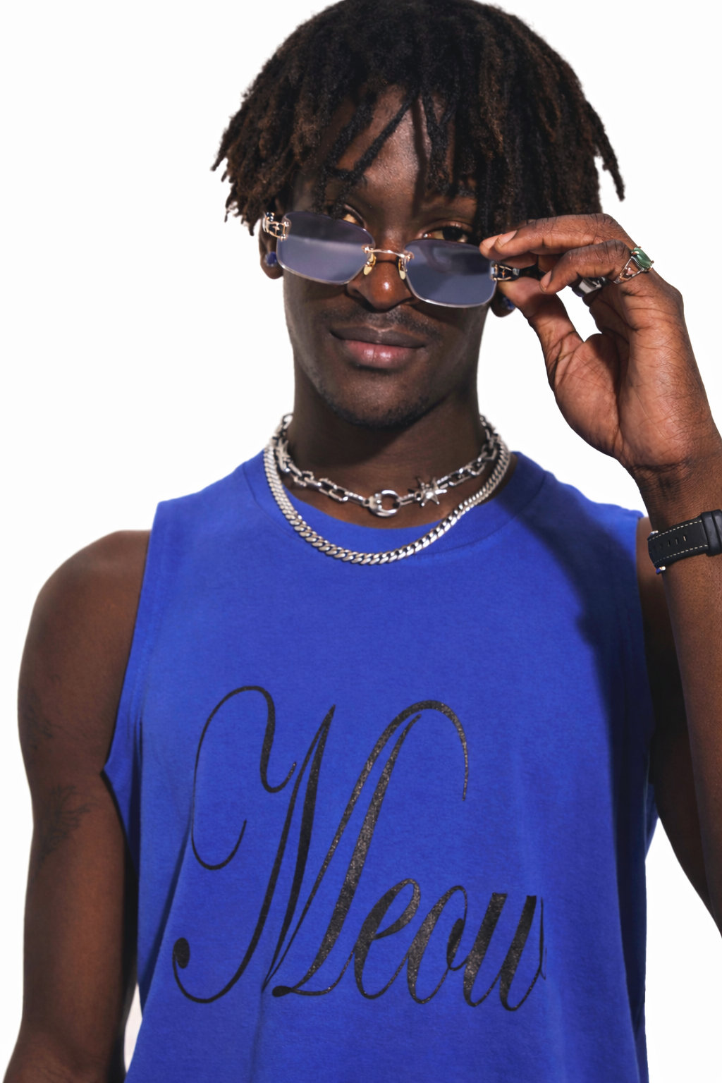Meow Summer Tank Blue